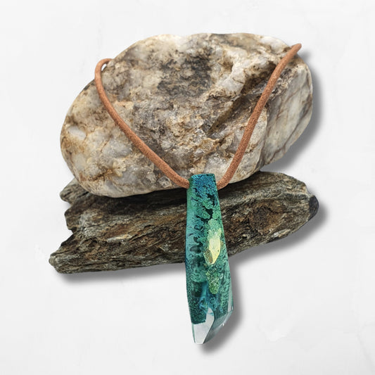 Green Yellow and Brown Necklace - The Cerulean Wolf