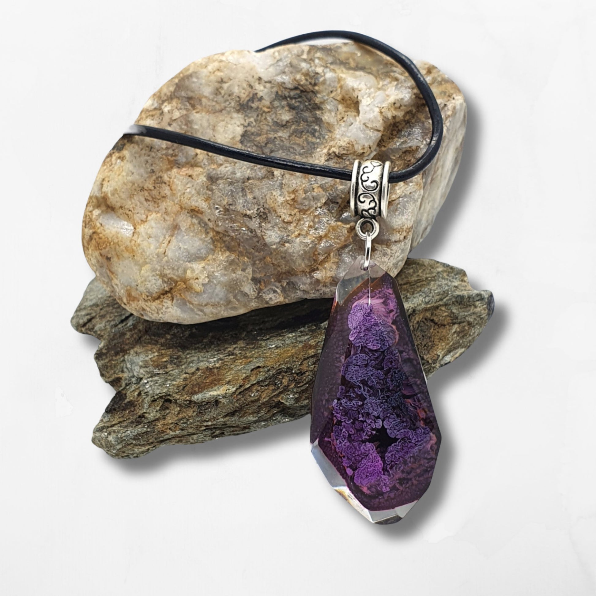 Purple Gem Pendant Necklace - The Cerulean Wolf