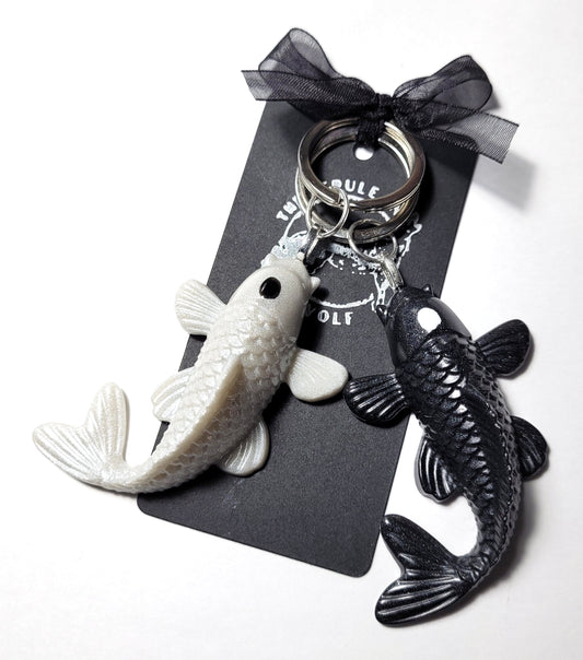 Yin & Yang Koi Fish Ornaments/Keyrings - The Cerulean Wolf
