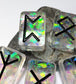 25 Holographic and Black Elder Futhark Runes - The Cerulean Wolf