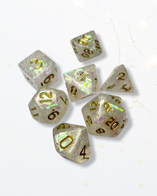 7 Holographic DND Dice - The Cerulean Wolf