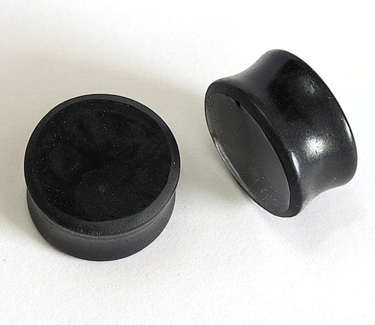 Black Depths Double Flared Plugs - The Cerulean Wolf