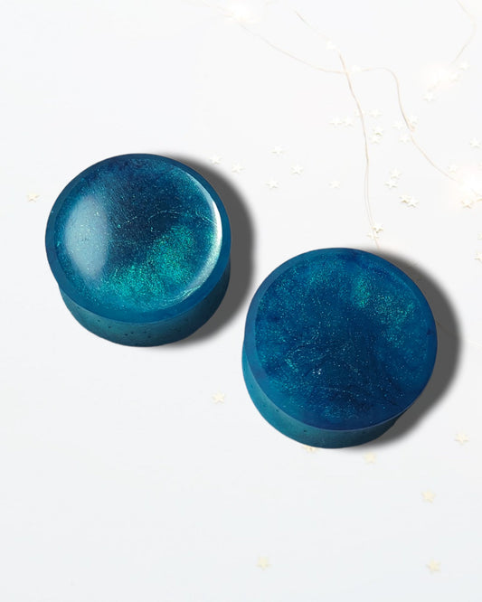 Blue Ocean Double Flared Plugs - The Cerulean Wolf