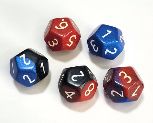 Custom Numbers & Colours D12 Dice - The Cerulean Wolf