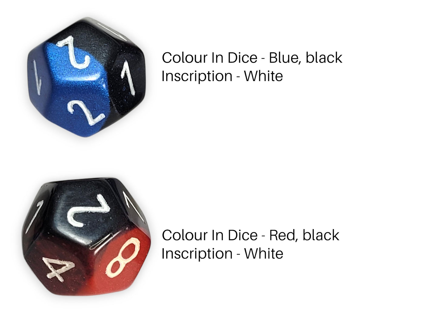 Custom Numbers & Colours D12 Dice - The Cerulean Wolf