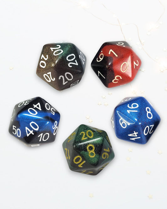 Custom Numbers & Colours D20 Dice - The Cerulean Wolf