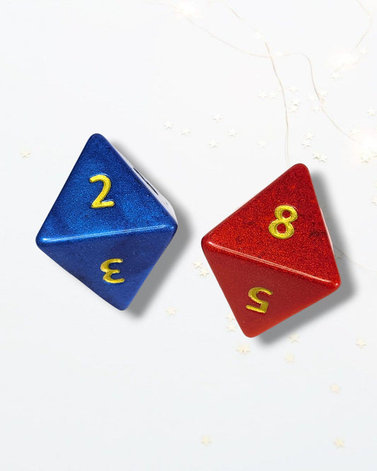 Customisable Large D8 Dice - The Cerulean Wolf