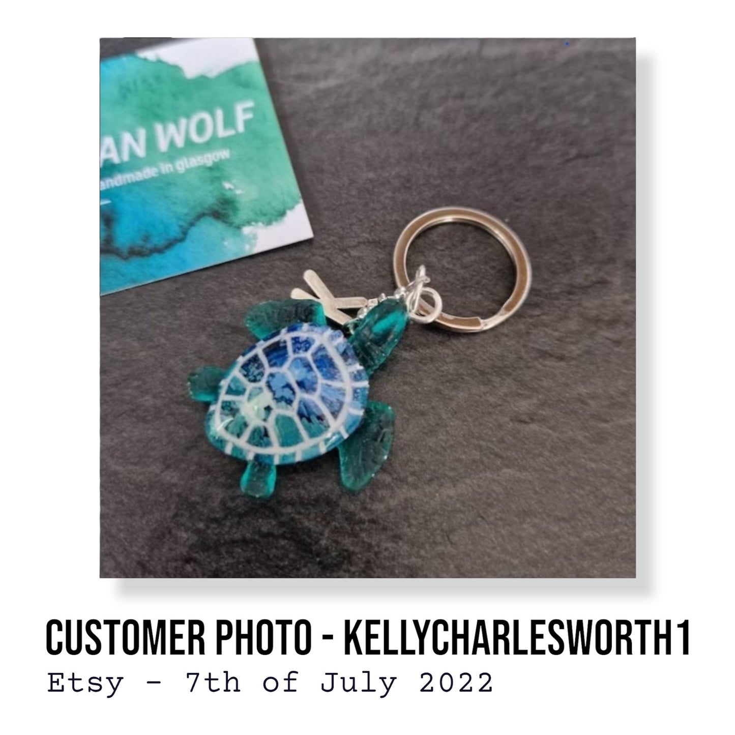 Customisable Turtle Keyring - The Cerulean Wolf