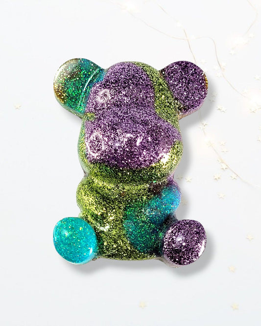 Glitter Teddy Bear Ornament - The Cerulean Wolf