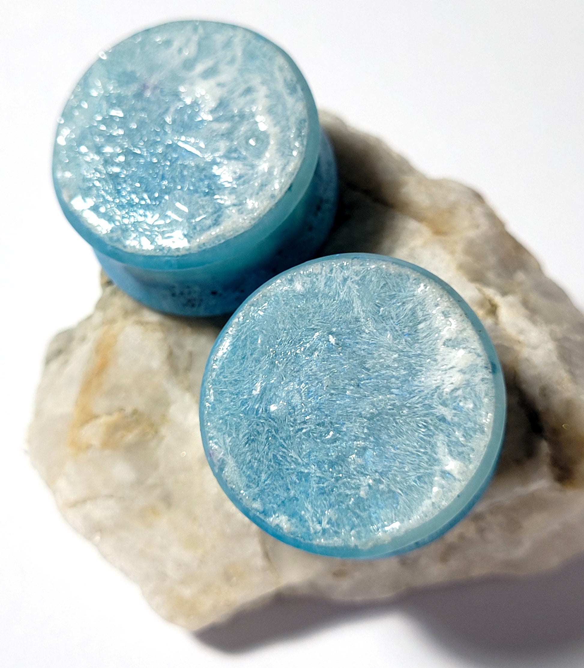 Winter Frost Double Flared Plugs - The Cerulean Wolf